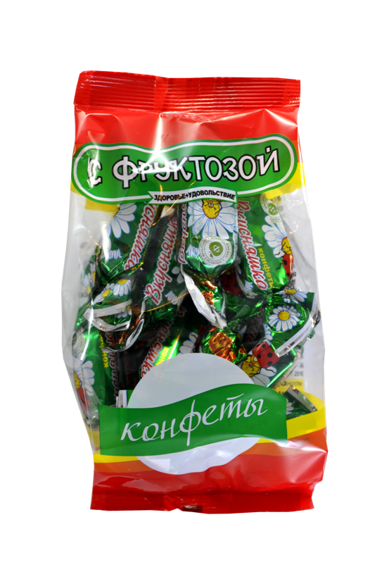 Конфеты с фруктозой глазированные с помадными корпусами "Вкусняшка" КФ "Покровск"