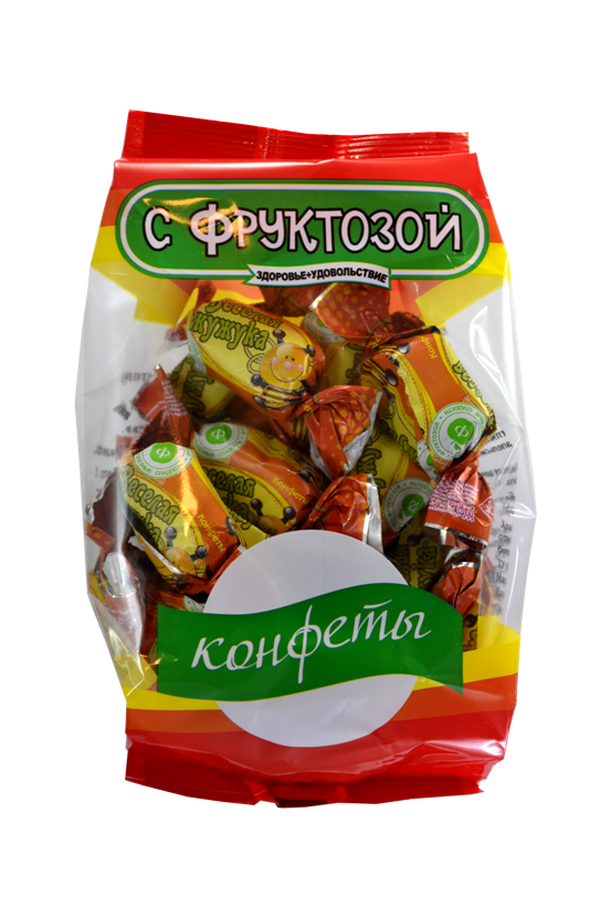 Конфеты с фруктозой глазированные с комбинированными корпусами "Веселая жужука" КФ "Покровск"