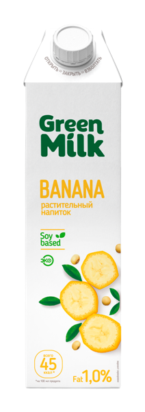 Напиток из растительного сырья соевый со вкусом Банана Green Milk