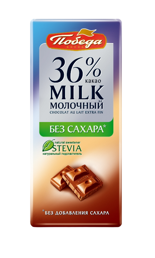 Шоколад "Молочный без сахара 36% какао" "Победа"