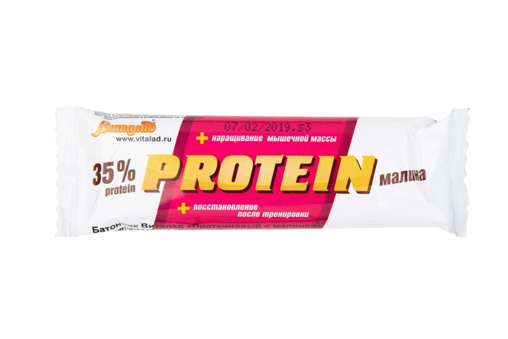 Батончик "Protein" протеиновый с малиной "Виталад"