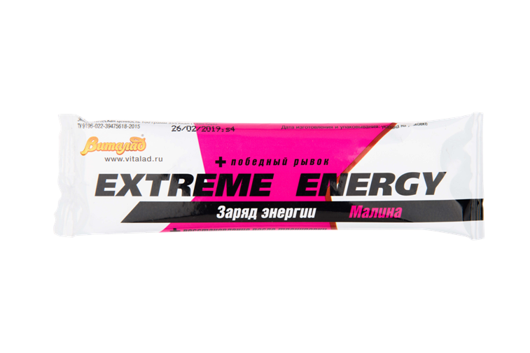 Батончик "Extreme Energy" заряд энергии - малина "Виталад"